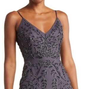 Elegant Gray Embellished Dress